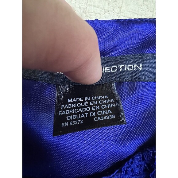 French Connection Lace Mini Dress Skater Fit And Flare | Royal Blue | Size 6 M - Picture 5 of 11